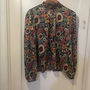 MELLODAY beautiful print and silky feel blouse